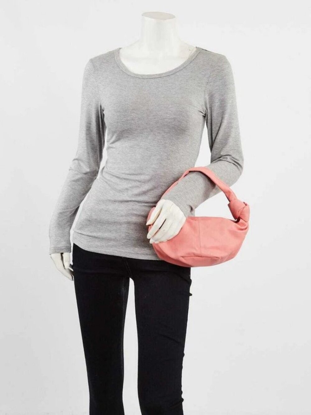 Bottega Veneta Pink Leather Double Knot Teen Shoulder Bag - Picture 1 of 9